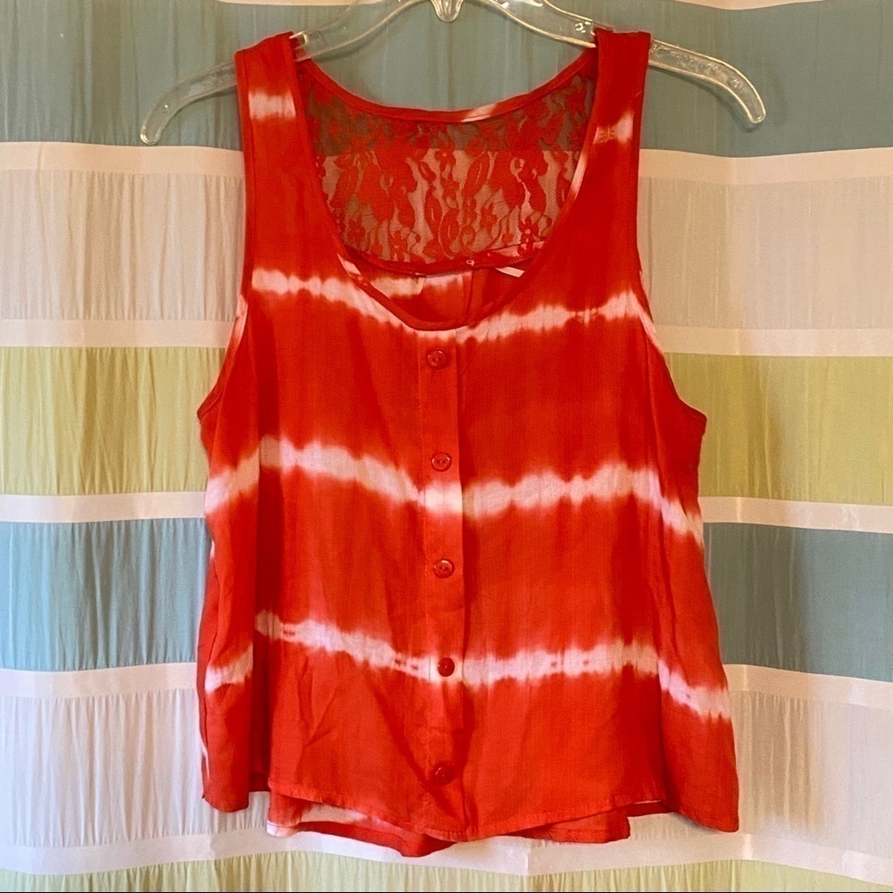 Poetry Boho Tie Dye Lace Tank Top Sz Small - Picture 6 of 6